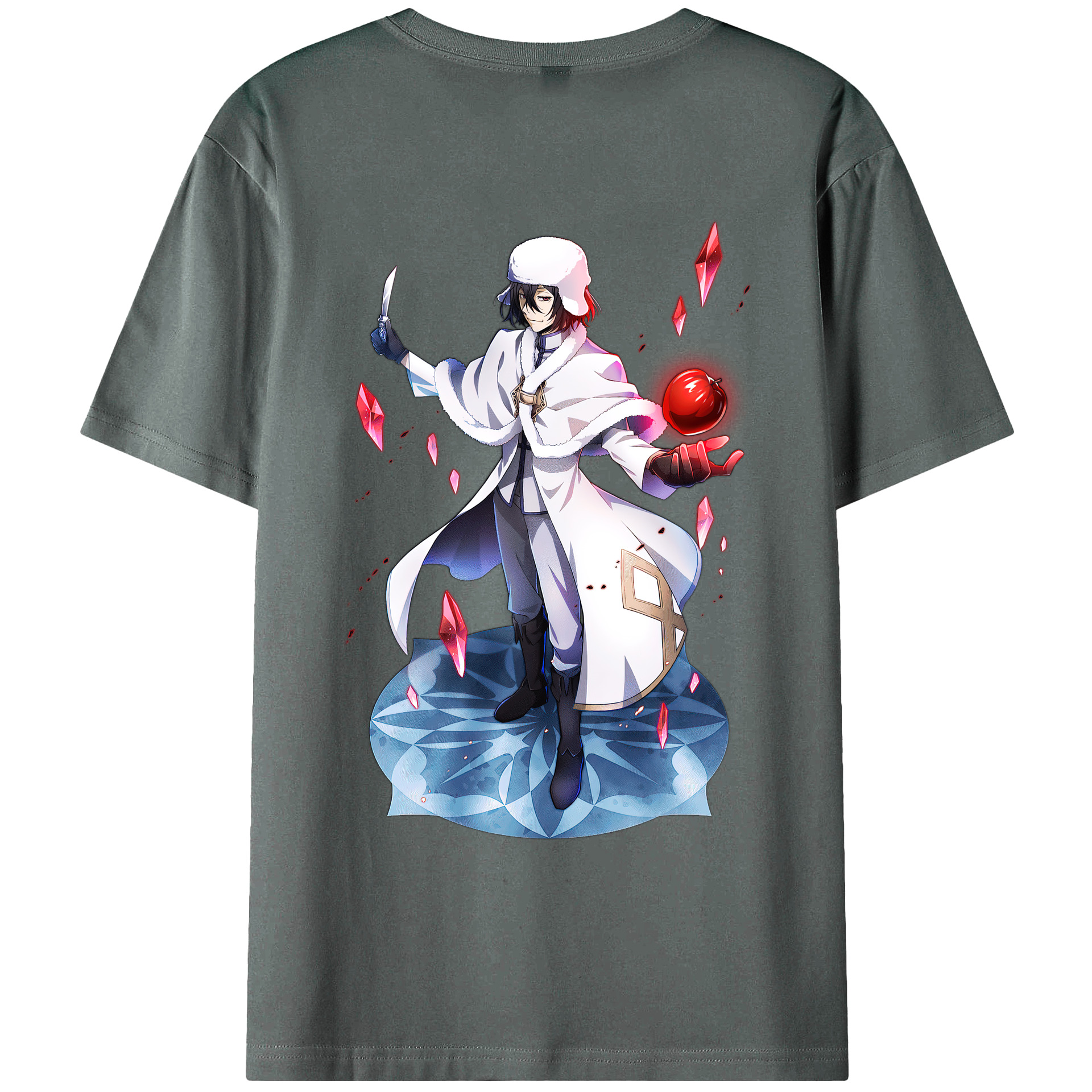 （画像用） 文豪ストレイドッグス Bungo Stray Dogs 綿100％ メンズ半袖Tシャツ（バックプリント） 通気性